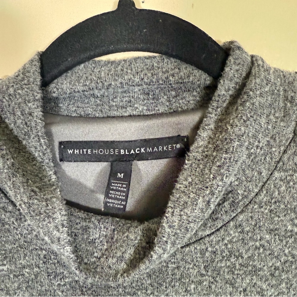 White House Black Market Long Sleeve Mock Neck Gray Dress size Medium - Picture 4 of 7